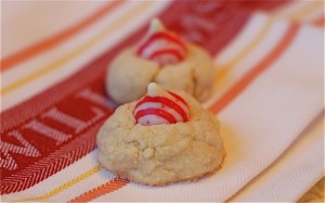 Candy Cane Kiss Cookies
