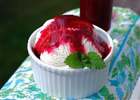 Strawberry Mint Ice Cream