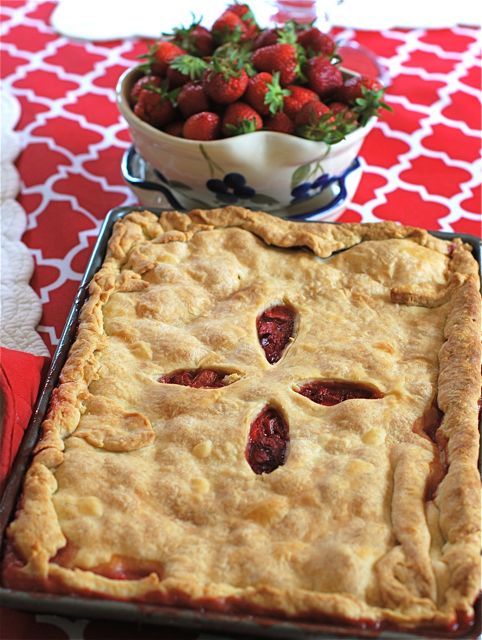 Strawberry Rhubarb Slab Pie | The Naptime Chef