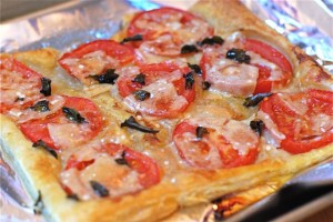 Tomato Parmesan and Basil Tart via The Naptime Chef