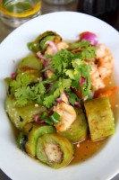 Smoked Eggplant Salad with Shrimp in Thailand via The Naptime Chef