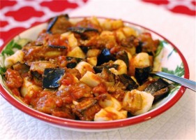 Ricotta Gnocchi with Eggplant Tomato & Mozzarella via The Naptime Chef