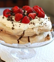 Double Chocolate Strawberry Pavlova via The Naptime Chef