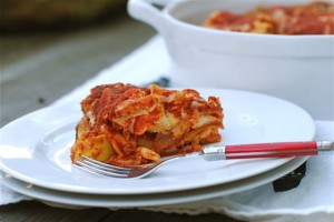 Roasted Vegetable & Chicken Stacked Enchiladas via The Naptime Chef