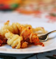 Baked Mac-n-Cheese with Marinara Sauce via The Naptime Chef