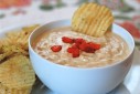 Roasted Red Pepper & Spinach Dip with Kettle Chips for the Holidays