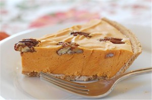 Pumpkin Ice Cream Pie with Maple Glazed Pecans via The Naptime Chef