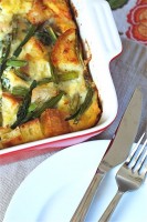 Overnight Asparagus and Musrhoom Strata via The Naptime Chef