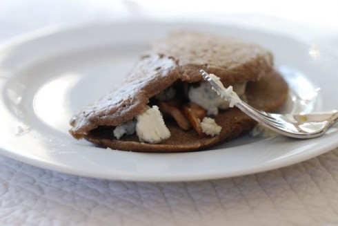 Shitake Blue Cheese & Walnut Crepes