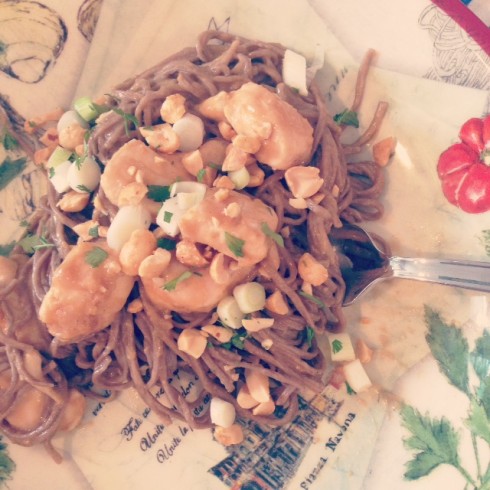 Peanut Butter Noodles with Chicken