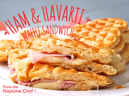 Ham and Havarti Waffle Sandwich