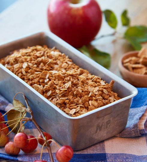 Apple Bread with Golden Graham Streusel