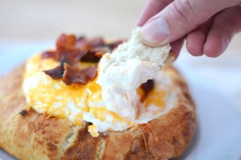 Pretzel Bowls with Cheddar Dip