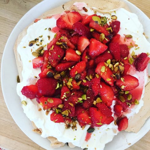 Strawberry Pistachio Pavlova | The Naptime Chef