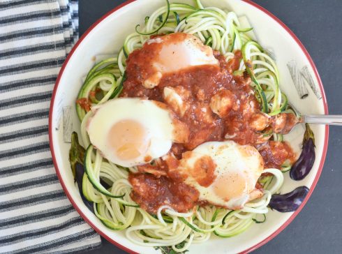 Eggs in Tomatoes with Zoodles | The Naptime Chef