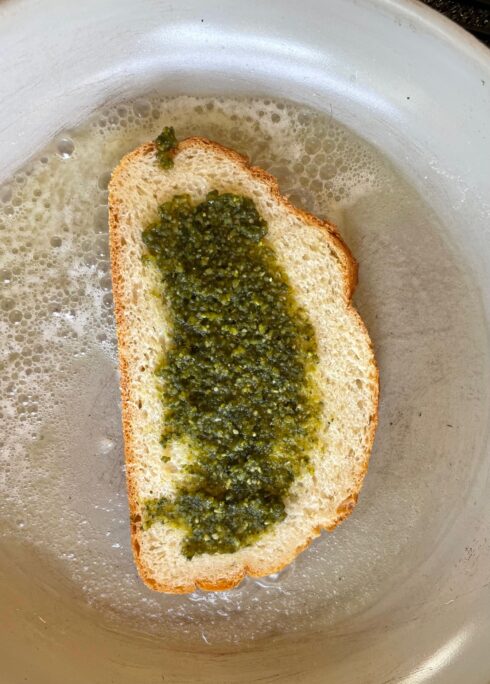 A panini with pesto